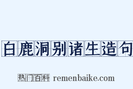 白鹿洞别诸生造句是什么意思的图片